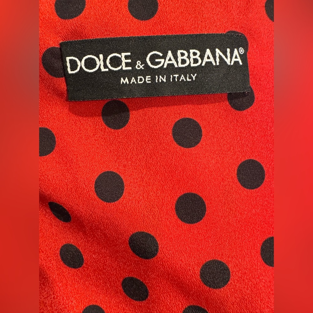 Dolce & Gabbana Red Belted Coat Polka Dot Lined Italy Sz 42 Designer Jacket - Picture 4 of 8